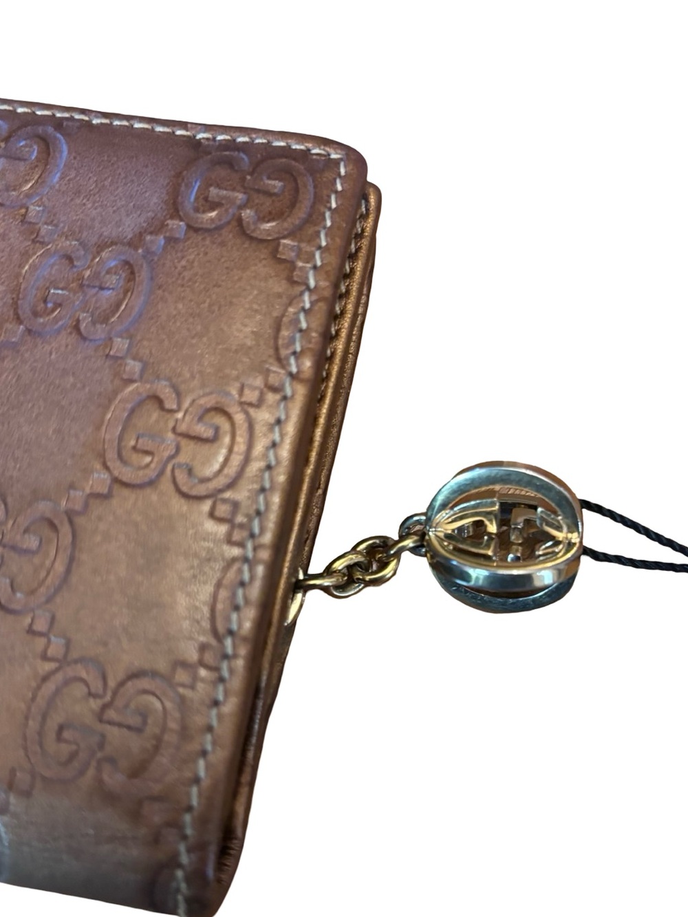 Authentic Gucci Guccissima Continental Wallet- Metallic Bronze Leather w/COA - Picture 10 of 14